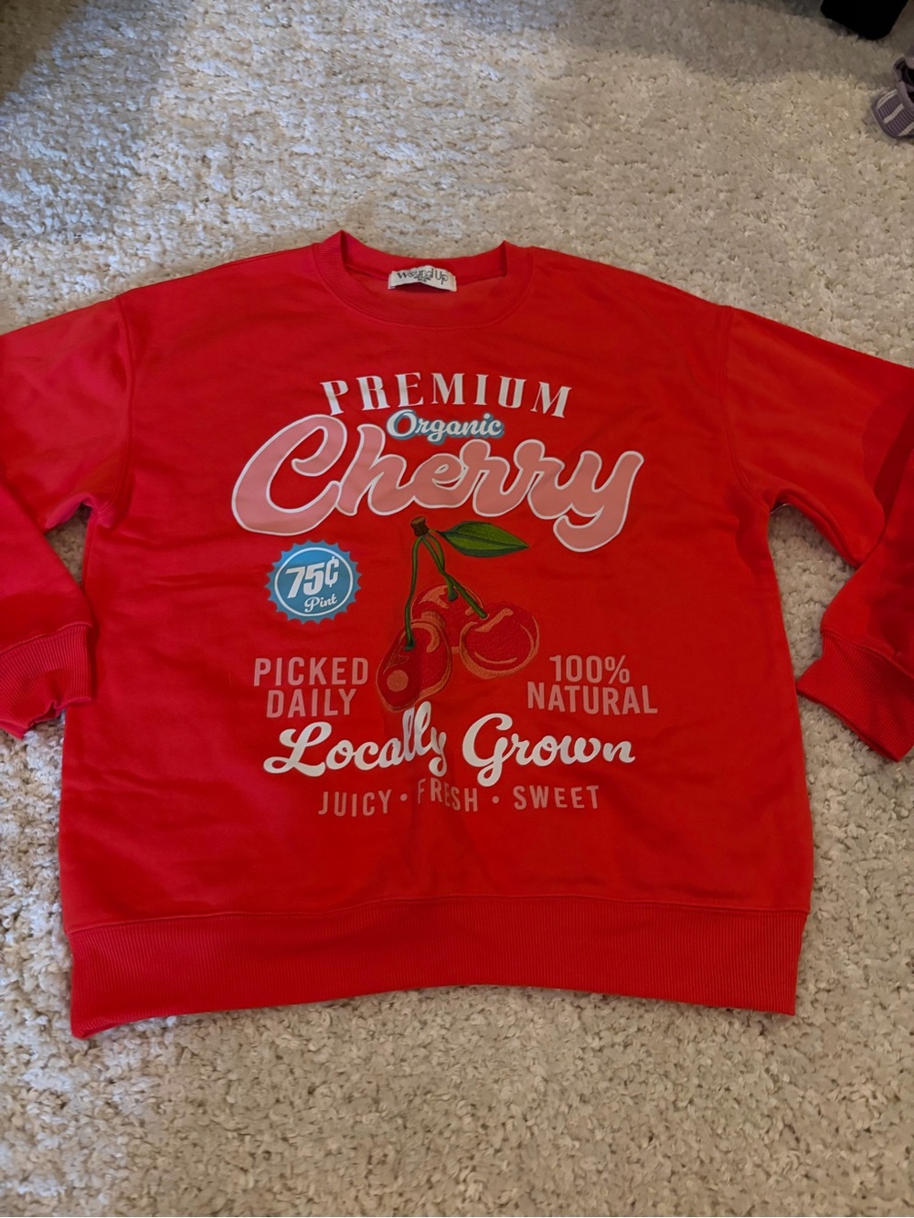Premium Cherry Graphic Sweatshirt - Red